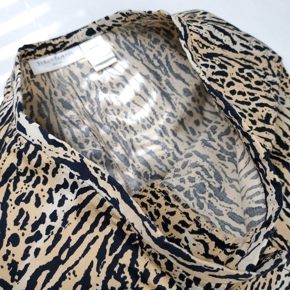 New Susan Bristol Leopard Print Cotton Spandex Pants Size 8 Petite - Picture 10 of 13